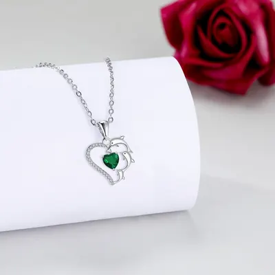 Heart-shaped Pendant Dolphin Necklace Niche Temperament Animal Clavicle Chain
