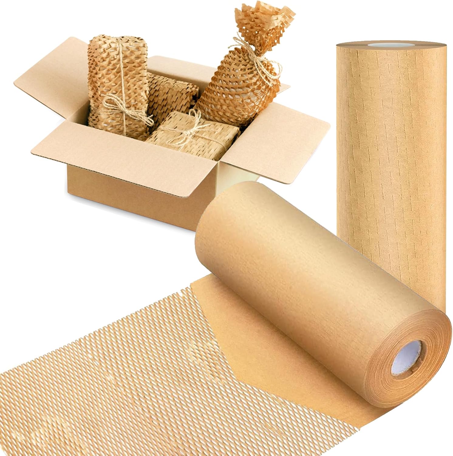 Сотовая бумага, ширина 30, 38, 50 см, длина 10 м - 250 м в рулоне, настраиваемая